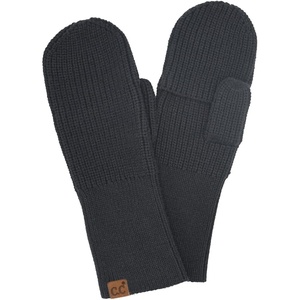 image:imageFunky Junque Womens Ribbed Knit Convertible Fingerless Gloves amp Mittens with Finger FlapsBlack