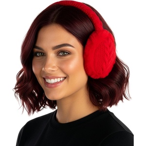 image:imageFunky Junque Womens Winter Earmuffs  Cable Knit amp SequinCable Knit  Red
