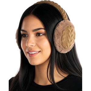 image:imageFunky Junque Womens Winter Earmuffs  Cable Knit amp SequinCable Knit  Taupe
