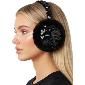 image:imageFunky Junque Womens Winter Earmuffs  Cable Knit amp SequinSequin  Black