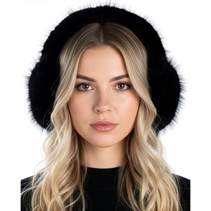image:imageFunky Junque Womens Winter Earmuffs  Faux Mink amp Long FurLong Fur  Black