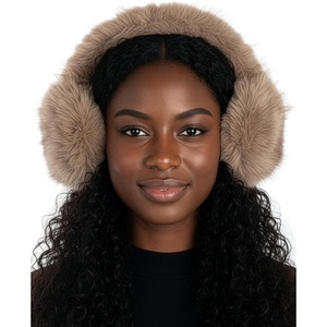 image:imageFunky Junque Womens Winter Earmuffs  Faux Mink amp Long FurLong Fur  Taupe