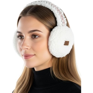 image:imageFunky Junque Womens Winter Earmuffs  Sherpa amp SuedeSherpa W Aztec Band  Ivory