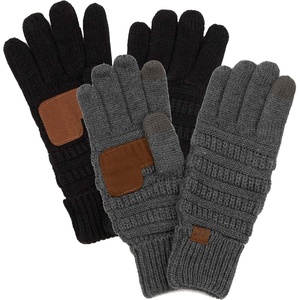 image:imageFunky Junque Womens Winter Gloves  Cute Knit Fleece Lined Touchscreen Texting Gloves for Women Teen Girls Accessories2 Pack Black  Charcoal