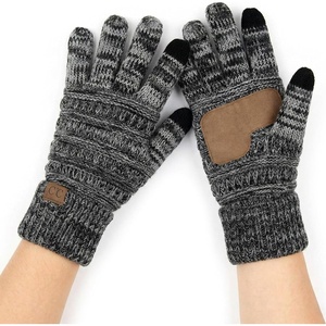 image:imageFunky Junque Womens Winter Gloves  Cute Knit Fleece Lined Touchscreen Texting Gloves for Women Teen Girls Accessories4 Tone Mix  Grey  Black  Beige  Lt French Beige