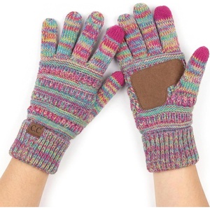 image:imageFunky Junque Womens Winter Gloves  Cute Knit Fleece Lined Touchscreen Texting Gloves for Women Teen Girls Accessories4 Tone Mix  Yellow  Hot Pink  Turquoise  Pink