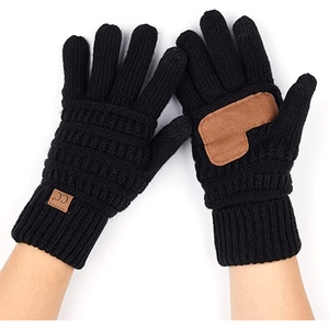 image:imageFunky Junque Womens Winter Gloves  Cute Knit Fleece Lined Touchscreen Texting Gloves for Women Teen Girls AccessoriesBlack
