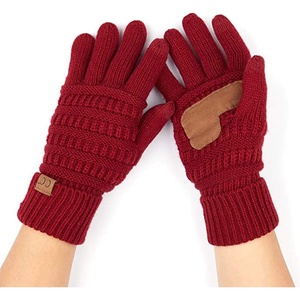 image:imageFunky Junque Womens Winter Gloves  Cute Knit Fleece Lined Touchscreen Texting Gloves for Women Teen Girls AccessoriesBurgundy