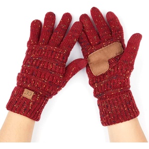 image:imageFunky Junque Womens Winter Gloves  Cute Knit Fleece Lined Touchscreen Texting Gloves for Women Teen Girls AccessoriesConfetti Burgundy