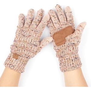image:imageFunky Junque Womens Winter Gloves  Cute Knit Fleece Lined Touchscreen Texting Gloves for Women Teen Girls AccessoriesConfetti Indi Pink