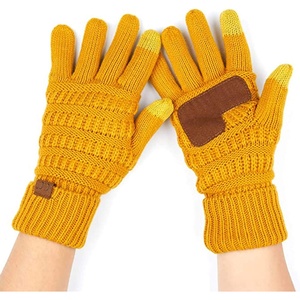 image:imageFunky Junque Womens Winter Gloves  Cute Knit Fleece Lined Touchscreen Texting Gloves for Women Teen Girls AccessoriesMustard