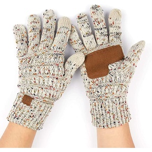 image:imageFunky Junque Womens Winter Gloves  Cute Knit Fleece Lined Touchscreen Texting Gloves for Women Teen Girls AccessoriesOatmeal Confetti