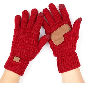 image:imageFunky Junque Womens Winter Gloves  Cute Knit Fleece Lined Touchscreen Texting Gloves for Women Teen Girls AccessoriesRed