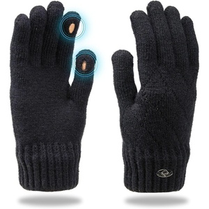 image:imageFunky Junque Womens Winter Gloves Touchscreen Thumb Forefinger Access Diamond Pattern Cold Weather Knit Warm Cute DesignBlack