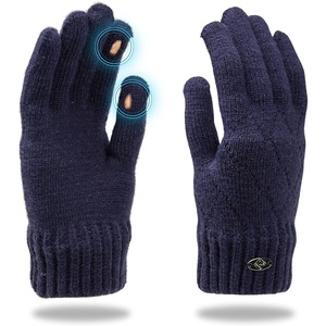 image:imageFunky Junque Womens Winter Gloves Touchscreen Thumb Forefinger Access Diamond Pattern Cold Weather Knit Warm Cute DesignNavy
