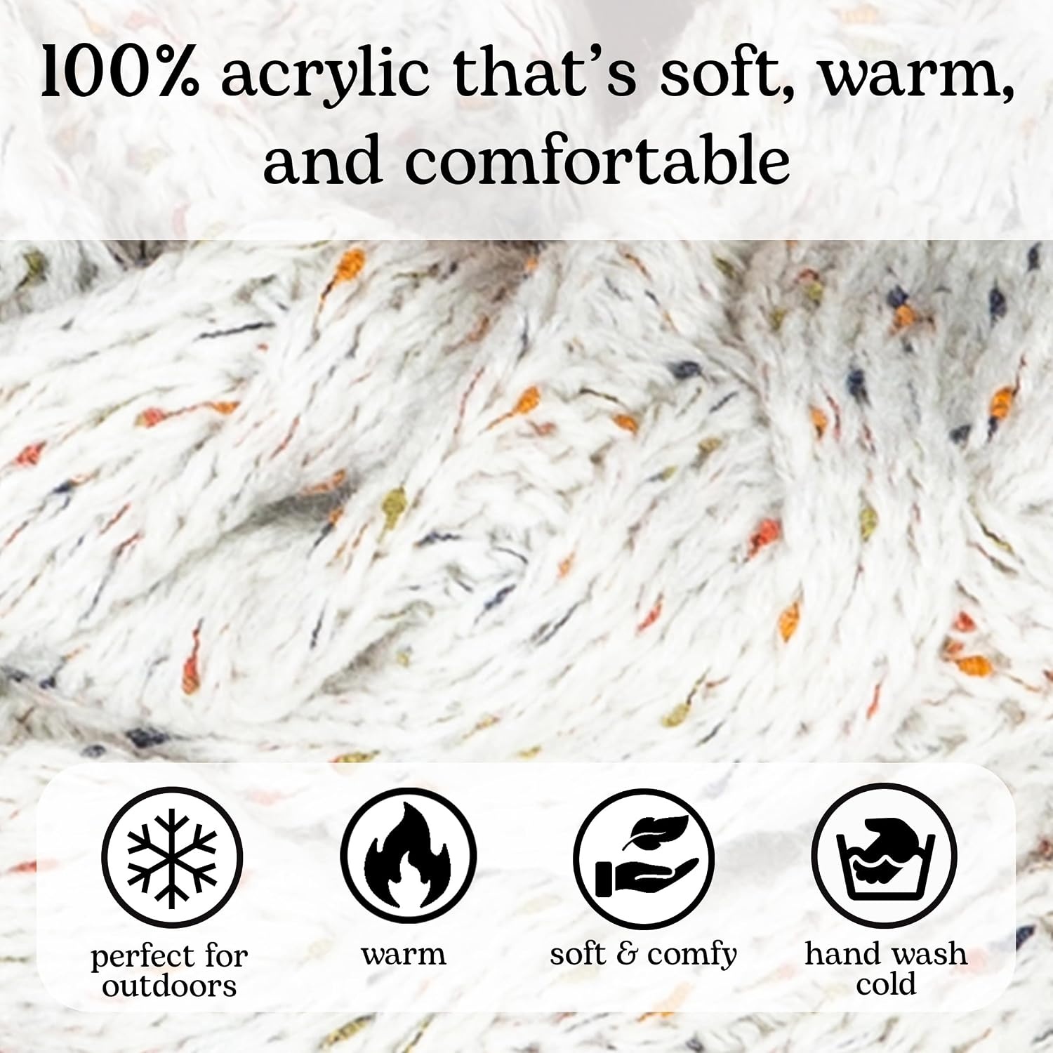 image:imageFunky Junque Infinity Scarf for Women  Oversized Chunky Winter Scarf Colorful Fall Scarves Soft Sweater Wrap Cozy StyleA Confetti Ivory Design