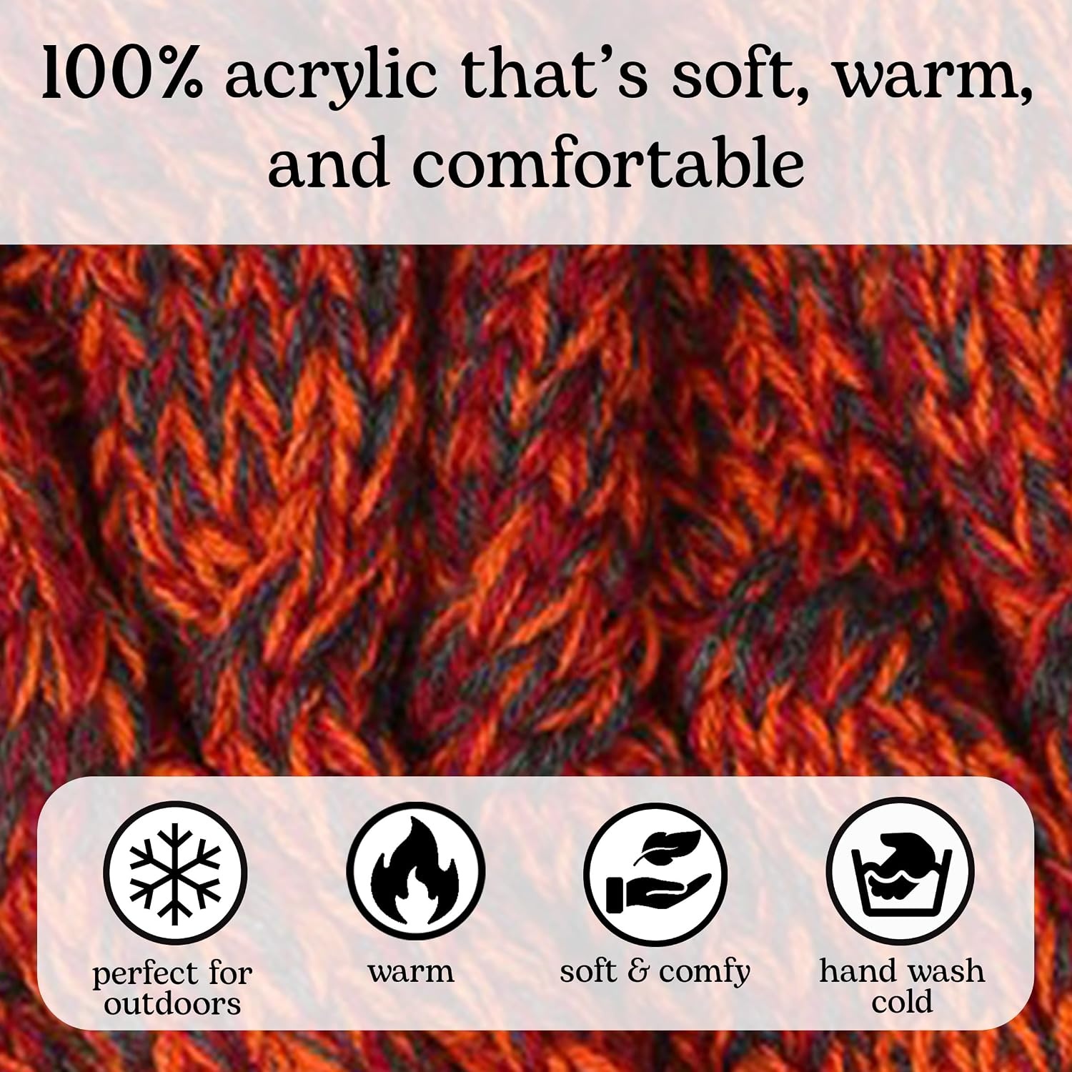 image:imageFunky Junque Infinity Scarf for Women  Oversized Chunky Winter Scarf Colorful Fall Scarves Soft Sweater Wrap Cozy StyleA Fire Rust Tricolor Mix