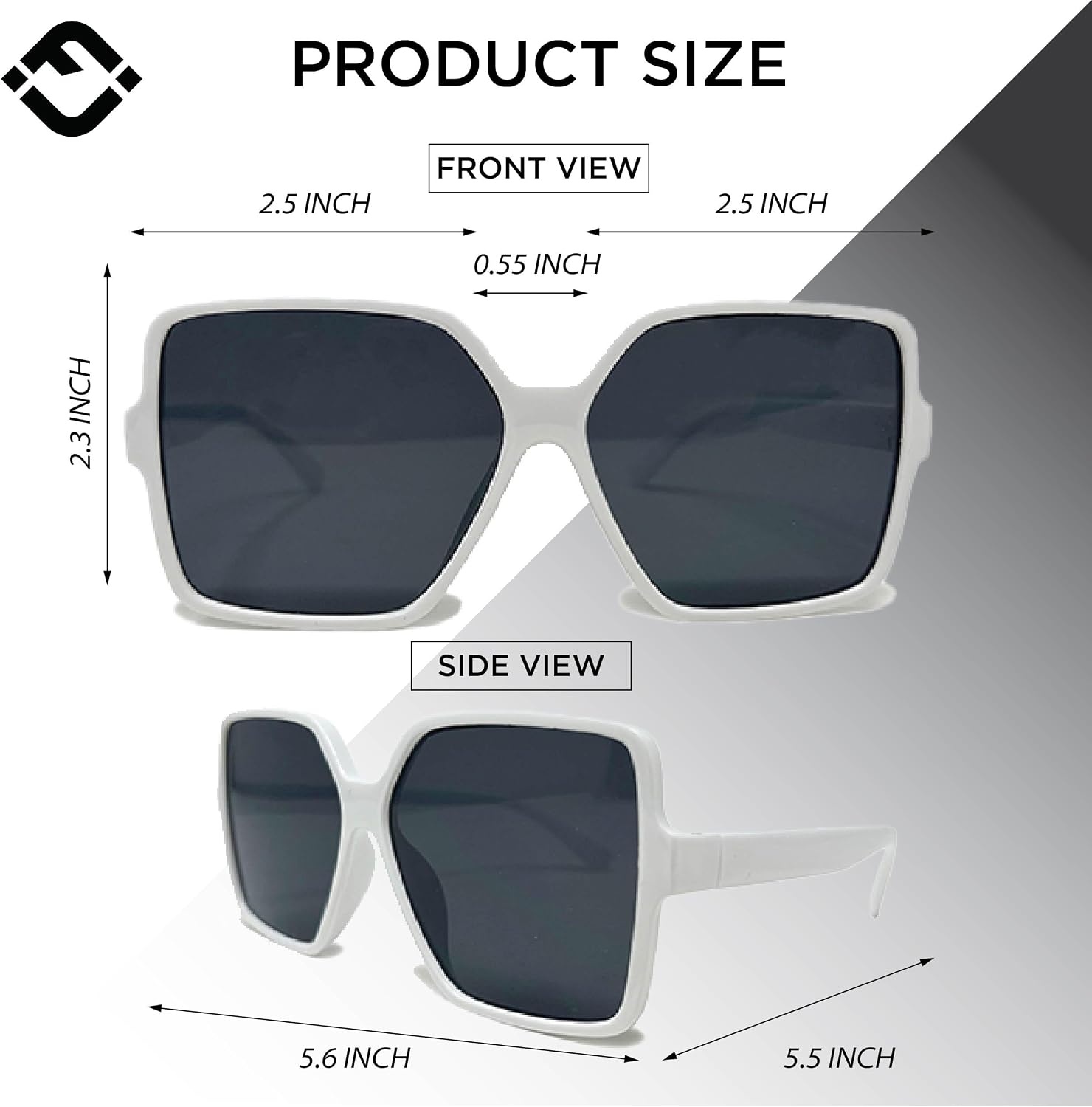 image:imageFunky Junque Oversized Square Sunglasses Vintage Womens Shades  Premium square sunglasses with bold oversized frames for beach days vacations festivals amp everyday womens styleWhite FramesSmoke Lenses