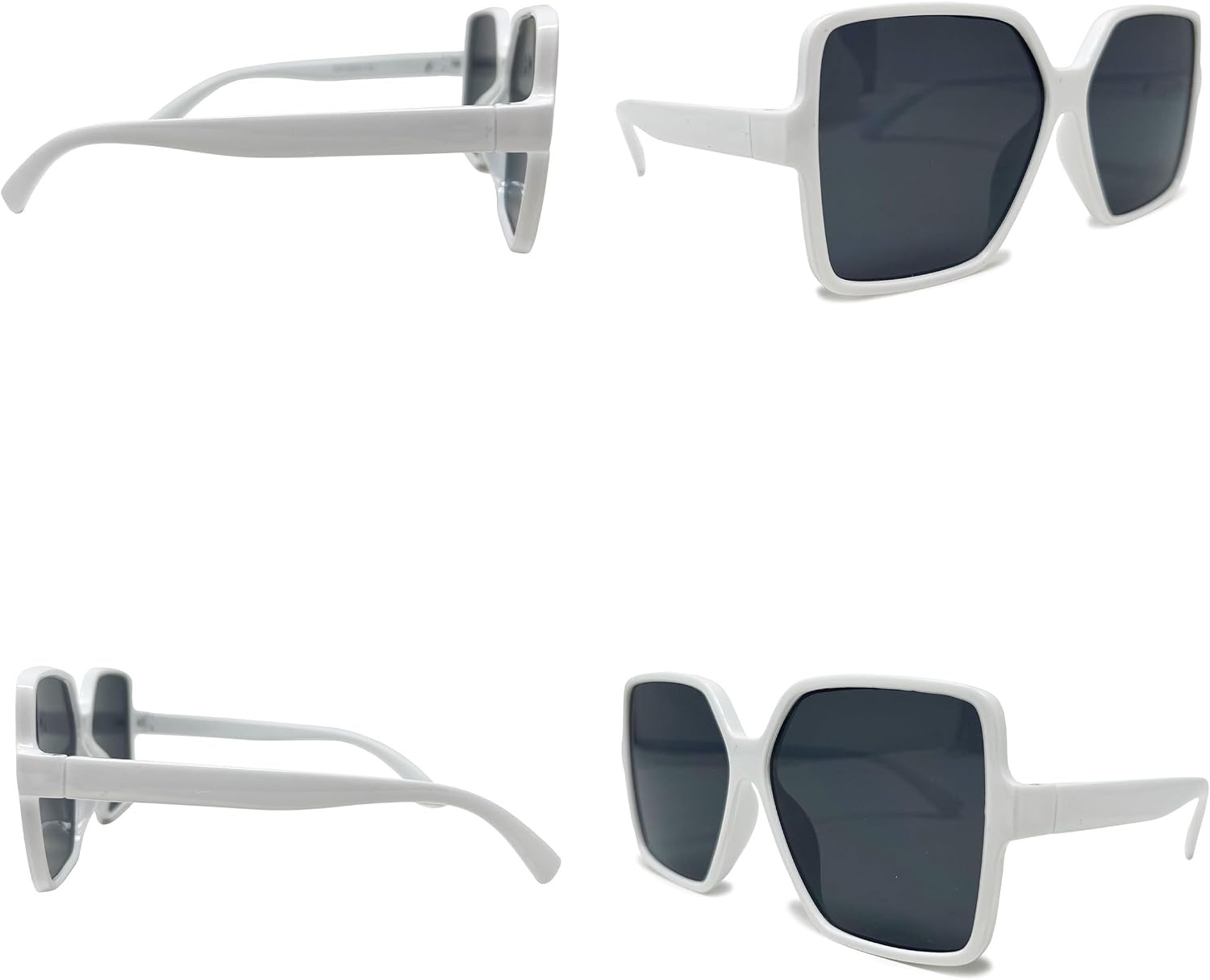 image:imageFunky Junque Oversized Square Sunglasses Vintage Womens Shades  Premium square sunglasses with bold oversized frames for beach days vacations festivals amp everyday womens styleWhite FramesSmoke Lenses