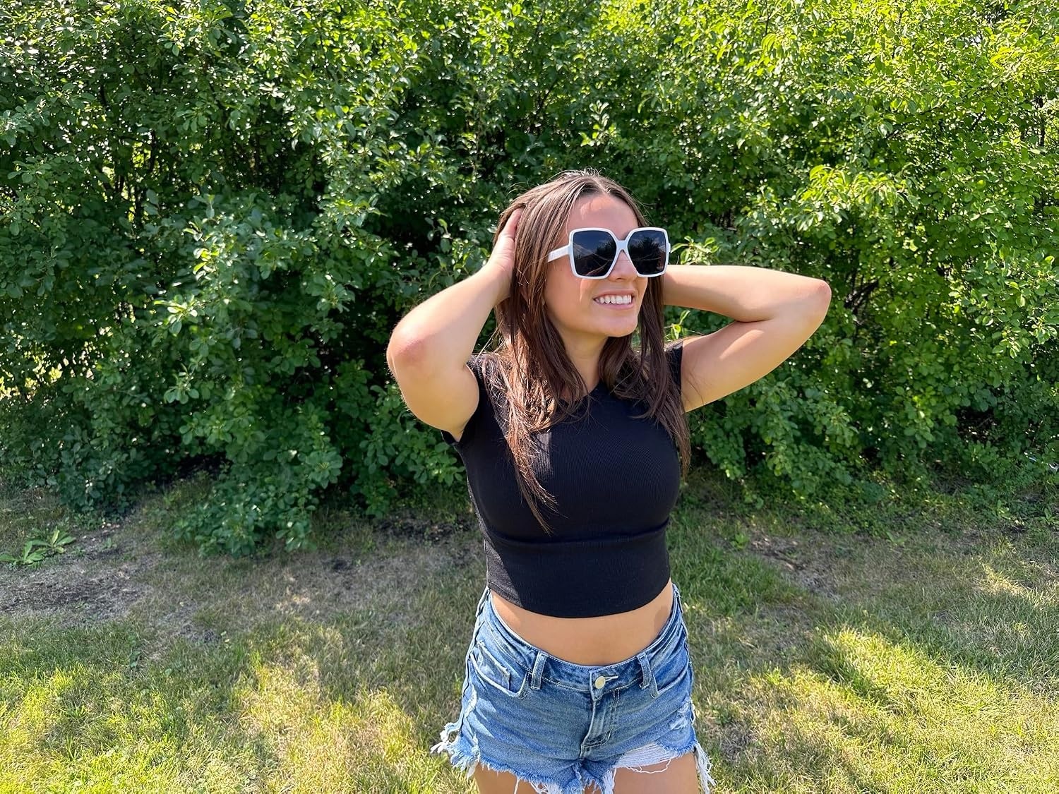 image:imageFunky Junque Oversized Square Sunglasses Vintage Womens Shades  Premium square sunglasses with bold oversized frames for beach days vacations festivals amp everyday womens styleWhite FramesSmoke Lenses