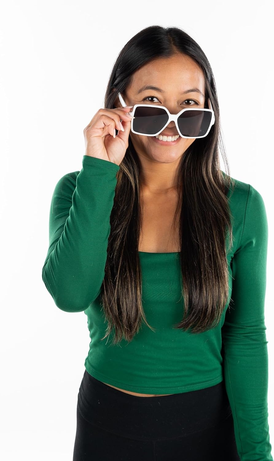 image:imageFunky Junque Oversized Square Sunglasses Vintage Womens Shades  Premium square sunglasses with bold oversized frames for beach days vacations festivals amp everyday womens styleWhite FramesSmoke Lenses