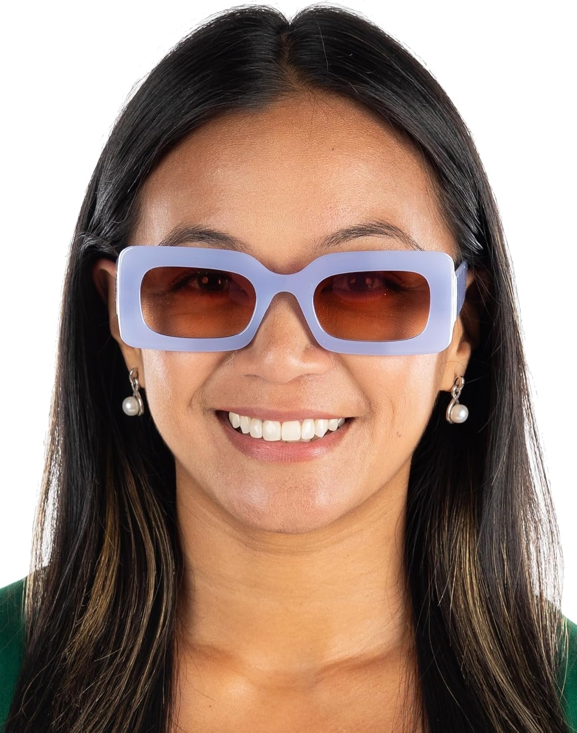 image:imageFunky Junque Oversized Vintage Sunglasses Square Frame Shades  Premium oversized sunglasses with square frames for beach days pool parties festivals travel amp everyday wearLight Blue FramesBrown Lenses