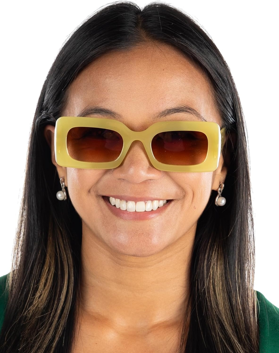 image:imageFunky Junque Oversized Vintage Sunglasses Square Frame Shades  Premium oversized sunglasses with square frames for beach days pool parties festivals travel amp everyday wearOlive FramesBrown Lenses
