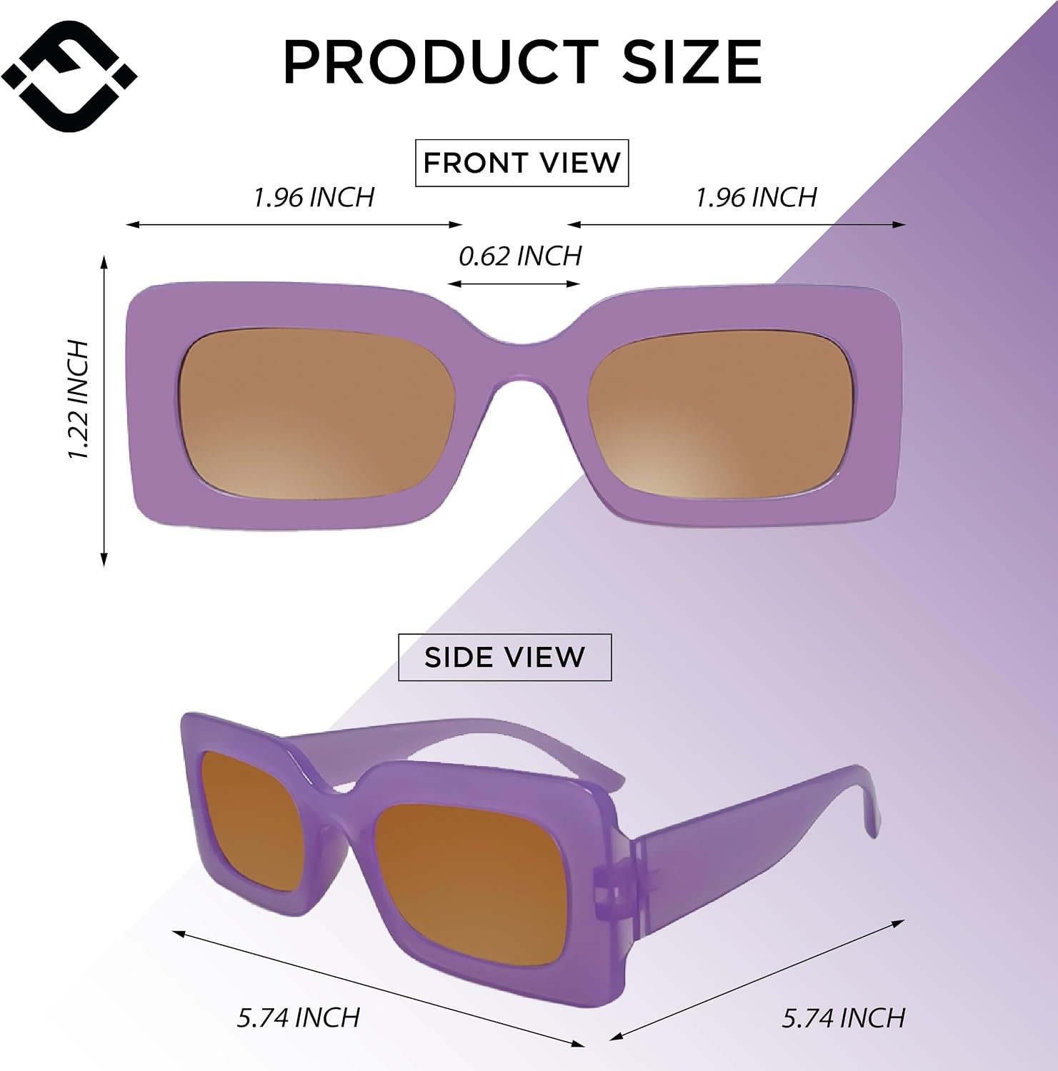 image:imageFunky Junque Oversized Vintage Sunglasses Square Frame Shades  Premium oversized sunglasses with square frames for beach days pool parties festivals travel amp everyday wearLavender FramesBrown Lenses