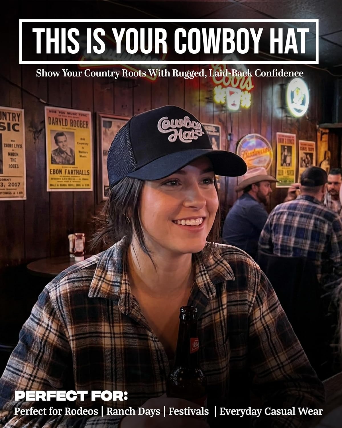 image:imageFunky Junque Vintage Trucker Hat Embroidered American Flag Cap  Cottonfront trucker hat with precurved bill for hiking outdoor sports everyday wear amp patriotic styleCowboy Hat  Black