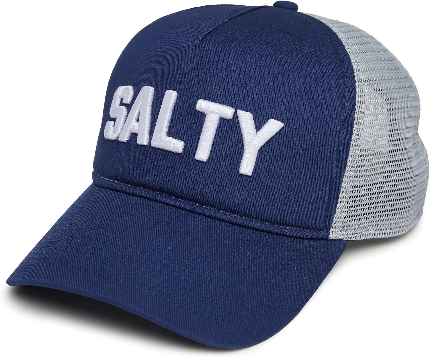 image:imageFunky Junque Vintage Trucker Hat Embroidered American Flag Cap  Cottonfront trucker hat with precurved bill for hiking outdoor sports everyday wear amp patriotic styleSalty  Navy