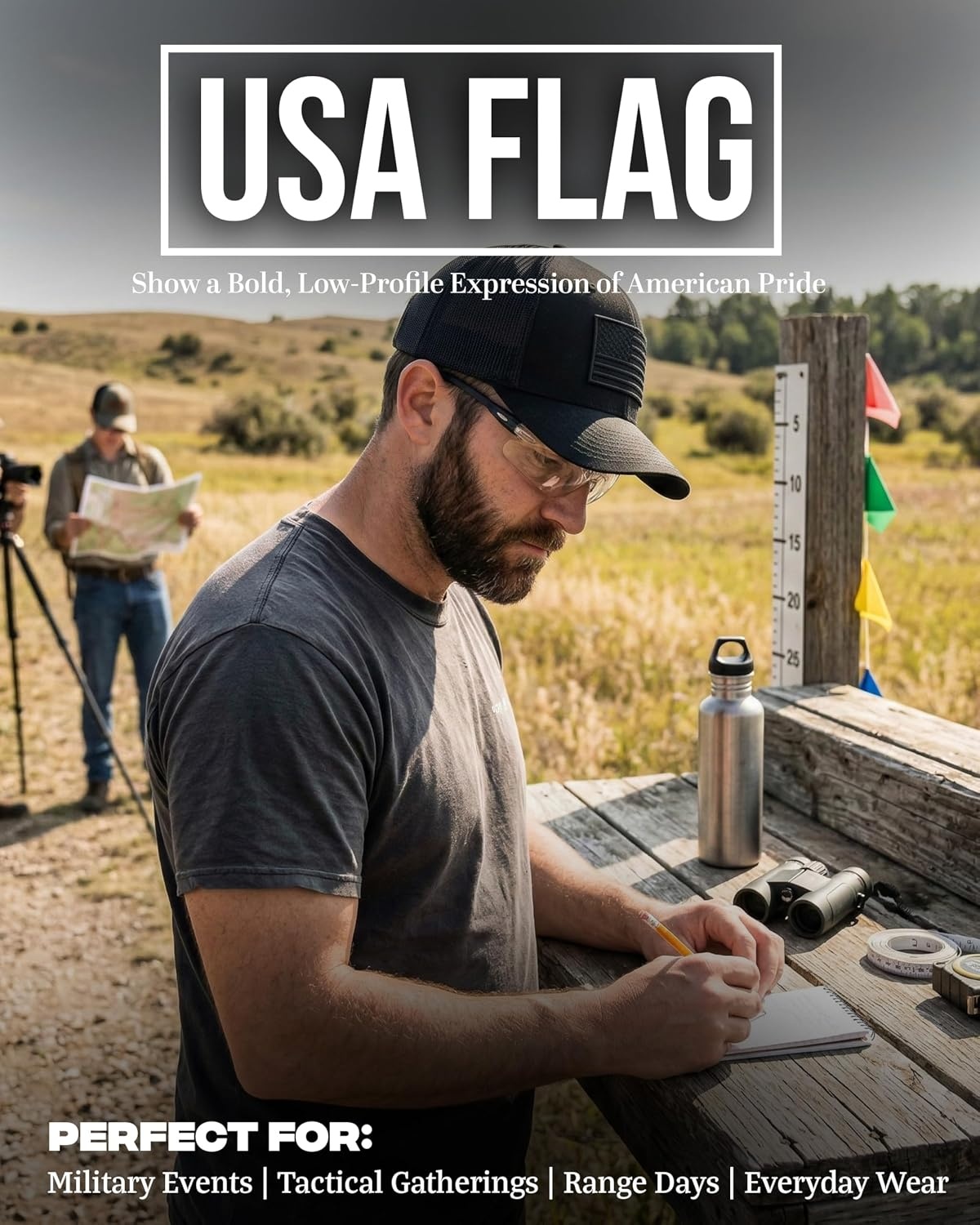 image:imageFunky Junque Vintage Trucker Hat Embroidered American Flag Cap  Cottonfront trucker hat with precurved bill for hiking outdoor sports everyday wear amp patriotic styleAmerican Flag  Black