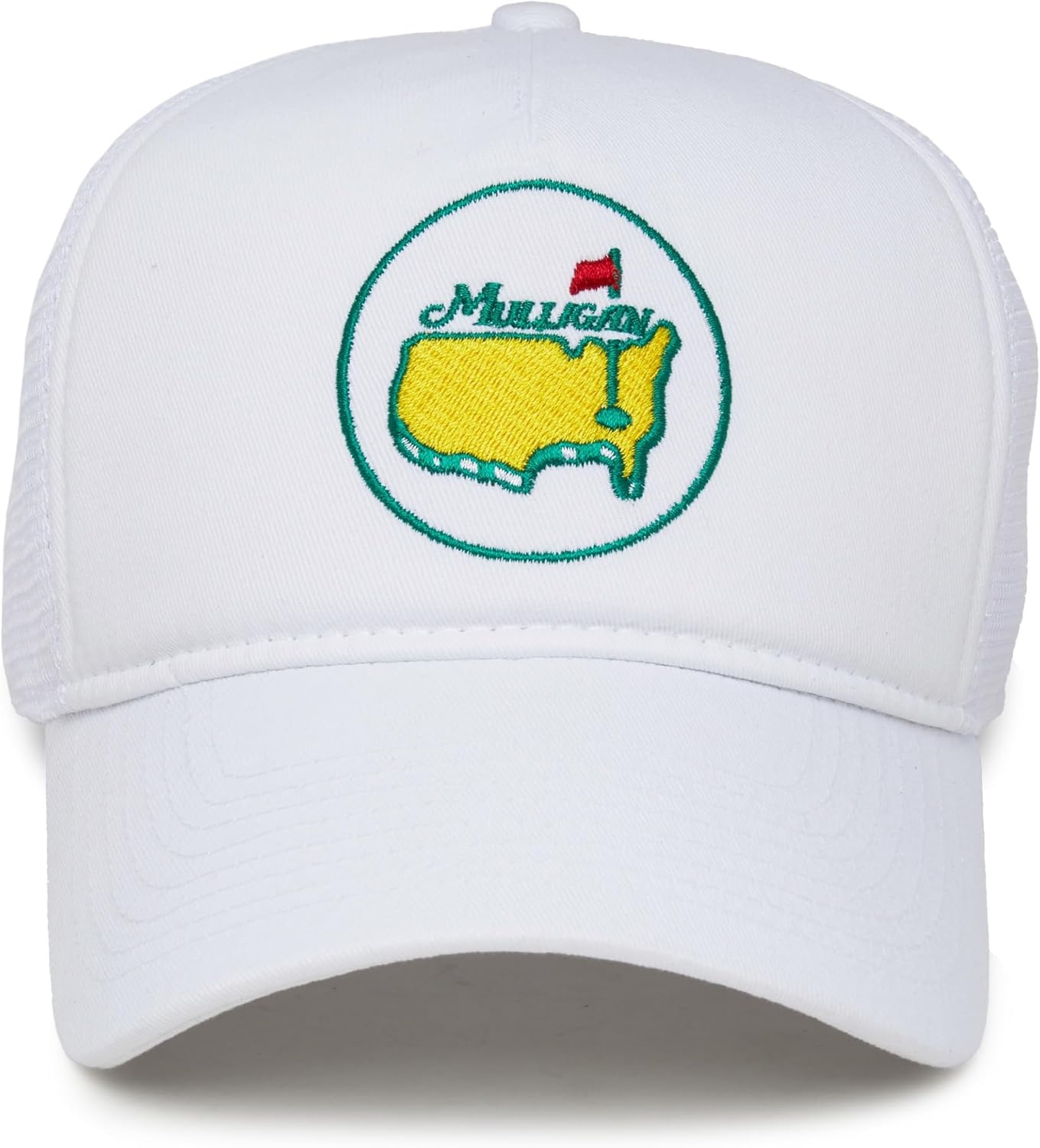 image:imageFunky Junque Vintage Trucker Hat Embroidered American Flag Cap  Cottonfront trucker hat with precurved bill for hiking outdoor sports everyday wear amp patriotic styleMulligan  White