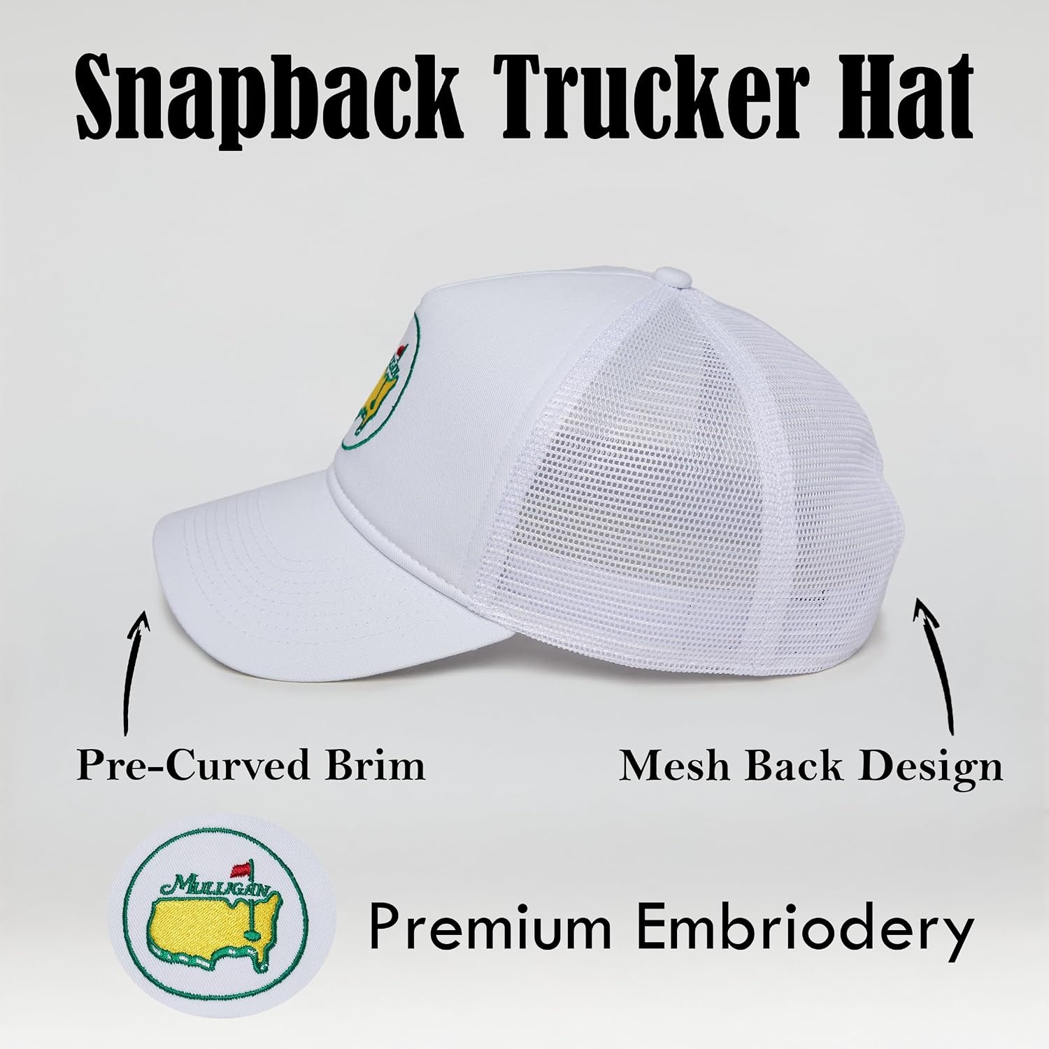 image:imageFunky Junque Vintage Trucker Hat Embroidered American Flag Cap  Cottonfront trucker hat with precurved bill for hiking outdoor sports everyday wear amp patriotic styleMulligan  White