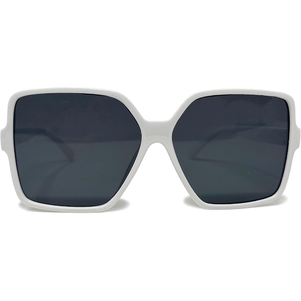image:imageFunky Junque Oversized Square Sunglasses Vintage Womens Shades  Premium square sunglasses with bold oversized frames for beach days vacations festivals amp everyday womens styleWhite FramesSmoke Lenses