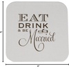 image:imageFunky Junque 12Pack Bulk Disposable Paper Bar Coasters for Drinks with Celebration Sayings 4x4 Inch Silver  Durable printed paper coasters with vibrant bachelorette designs for bridal showers weddings BBQs amp backyard parties12 Eat  Drink  Be Married Silver