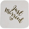 image:imageFunky Junque 12Pack Bulk Disposable Paper Bar Coasters for Drinks with Celebration Sayings 4x4 Inch Silver  Durable printed paper coasters with vibrant bachelorette designs for bridal showers weddings BBQs amp backyard parties12 Just Married Gold