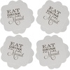 image:imageFunky Junque 12Pack Bulk Disposable Paper Bar Coasters for Drinks with Celebration Sayings 4x4 Inch Silver  Durable printed paper coasters with vibrant bachelorette designs for bridal showers weddings BBQs amp backyard parties12 Eat  Drink  Be Married Silver