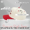 image:imageFunky Junque Adult Trucker Snapback Hat 2Tone Baseball Cap  5Panel Baseball Cap for Women and Men CottonPoly Blend Adjustable Fit Curved Brim Sun Protection for Golf Casual WearPut It on Santas Tab  BeigeRed
