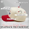 image:imageFunky Junque Adult Trucker Snapback Hat 2Tone Baseball Cap  5Panel Baseball Cap for Women and Men CottonPoly Blend Adjustable Fit Curved Brim Sun Protection for Golf Casual WearPlay Somethin Country  RedBeige