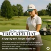 image:imageFunky Junque Adult Trucker Snapback Hat 2Tone Baseball Cap  5Panel Baseball Cap for Women and Men CottonPoly Blend Adjustable Fit Curved Brim Sun Protection for Golf Casual WearGolf Upside Down  GreenBeige