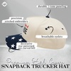 image:imageFunky Junque Adult Trucker Snapback Hat 2Tone Baseball Cap  5Panel Baseball Cap for Women and Men CottonPoly Blend Adjustable Fit Curved Brim Sun Protection for Golf Casual WearRed White  Blonde  Start Print  NavyBeige