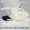 image:imageFunky Junque Adult Trucker Snapback Hat 2Tone Baseball Cap  5Panel Baseball Cap for Women and Men CottonPoly Blend Adjustable Fit Curved Brim Sun Protection for Golf Casual WearHave a Day  NavyBeige
