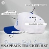 image:imageFunky Junque Adult Trucker Snapback Hat 2Tone Baseball Cap  5Panel Baseball Cap for Women and Men CottonPoly Blend Adjustable Fit Curved Brim Sun Protection for Golf Casual WearLos Angeles Upside Down  Royal BlueWhite