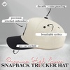 image:imageFunky Junque Adult Trucker Snapback Hat 2Tone Baseball Cap  5Panel Baseball Cap for Women and Men CottonPoly Blend Adjustable Fit Curved Brim Sun Protection for Golf Casual WearSave Water Drink Margs  BlackBeige