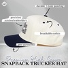 image:imageFunky Junque Adult Trucker Snapback Hat 2Tone Baseball Cap  5Panel Baseball Cap for Women and Men CottonPoly Blend Adjustable Fit Curved Brim Sun Protection for Golf Casual WearHit the Dang Ball  NavyBeige