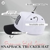 image:imageFunky Junque Adult Trucker Snapback Hat 2Tone Baseball Cap  5Panel Baseball Cap for Women and Men CottonPoly Blend Adjustable Fit Curved Brim Sun Protection for Golf Casual WearAmerican Flag  WhiteBlack