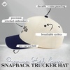 image:imageFunky Junque Adult Trucker Snapback Hat 2Tone Baseball Cap  5Panel Baseball Cap for Women and Men CottonPoly Blend Adjustable Fit Curved Brim Sun Protection for Golf Casual WearAnti Social Club  NavyBeige