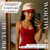 image:imageFunky Junque Adult Trucker Snapback Hat 2Tone Baseball Cap  5Panel Baseball Cap for Women and Men CottonPoly Blend Adjustable Fit Curved Brim Sun Protection for Golf Casual WearMa Chrie  RedBeige