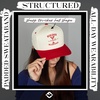image:imageFunky Junque Adult Trucker Snapback Hat 2Tone Baseball Cap  5Panel Baseball Cap for Women and Men CottonPoly Blend Adjustable Fit Curved Brim Sun Protection for Golf Casual WearBikinis and Martinis  RedBeige