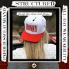 image:imageFunky Junque Adult Trucker Snapback Hat 2Tone Baseball Cap  5Panel Baseball Cap for Women and Men CottonPoly Blend Adjustable Fit Curved Brim Sun Protection for Golf Casual WearHoney  WhiteRed